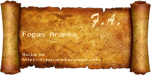 Fogas Aranka névjegykártya